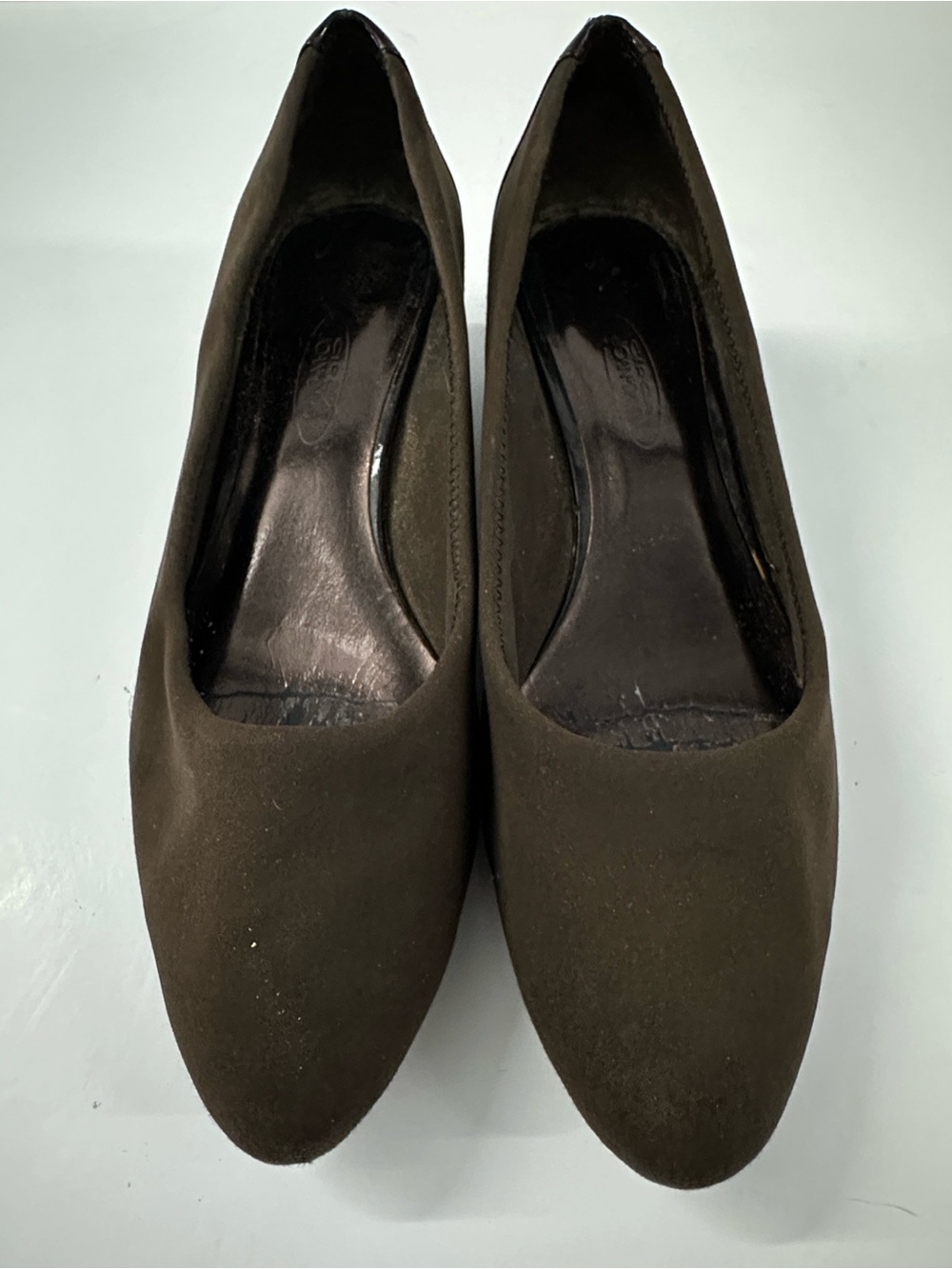 Joan & David Dark Brown Suede Wedge